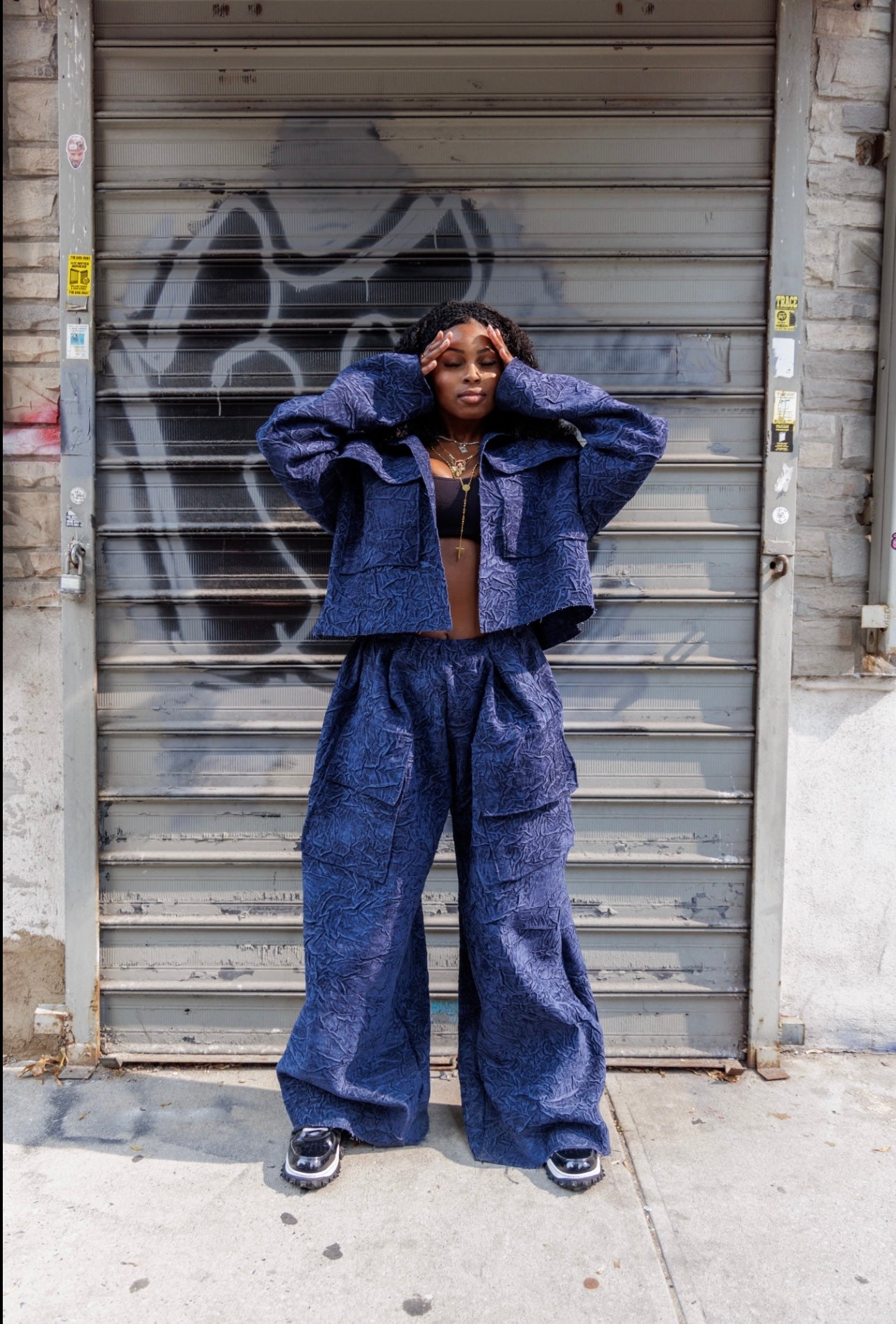 Handmade Oversized Trousers Blue